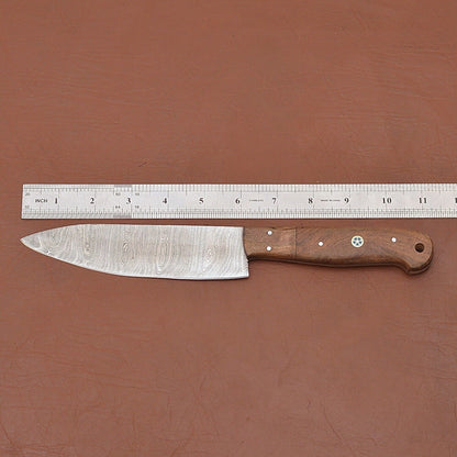 Damascus Steel Fillet Knife  Professional Handmade Chef Knife With Leather Cover 2
