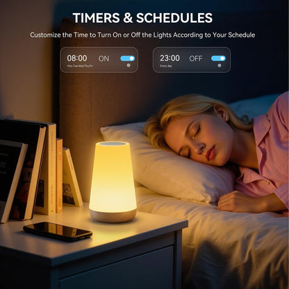 Smart APP WIFI Table Lamp, Ambient Bedside Lamp with Multiple Lighting Modes, Remotely Controlled Night Light