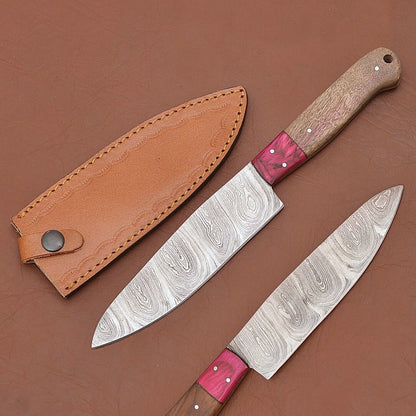 Authentic Forged Damascus Fillet Knife – Professional Chef Knife with Pakka Wood Handle