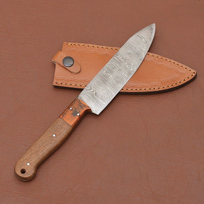Damascus Steel Culinary Fillet Knife  Handmade Precision Blade For Kitchen Or Outdoor Use 3