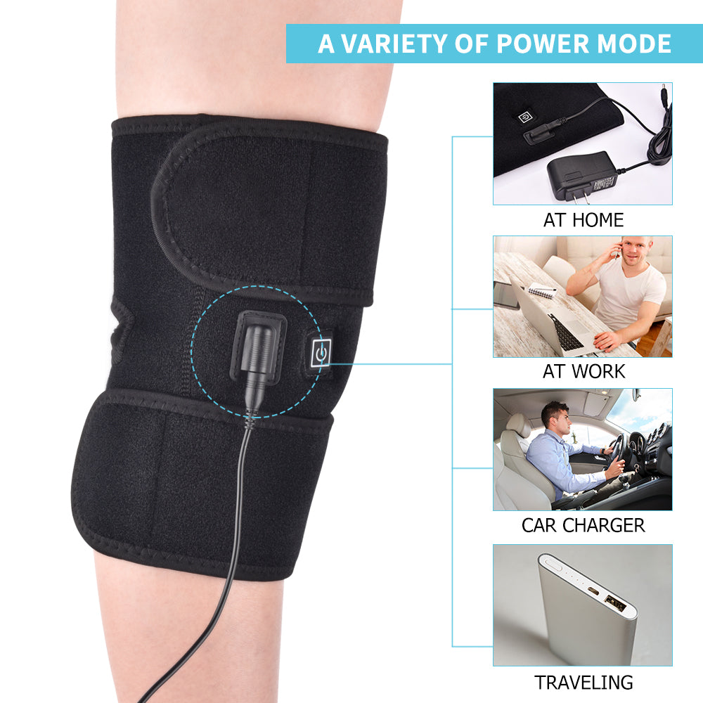 Thermal Therapy Heated Knee Brace USB Electric Knee Heating Pad Joint Pain Relief Arthritis Support 1