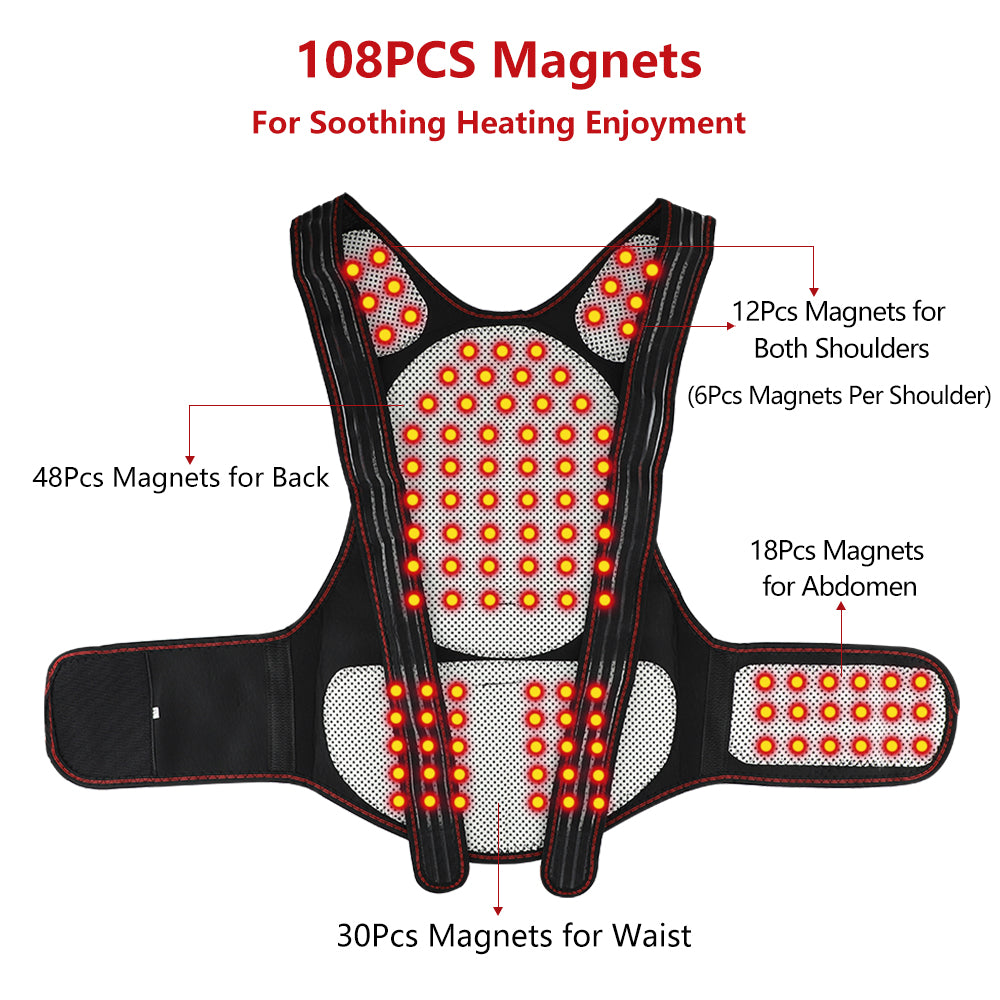 Self Heating Lumbar Pad Magnetic Back Heated Vest Posture Corrector Waist Brace Corset For Back Sho 2