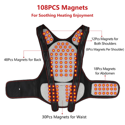 Self Heating Lumbar Pad Magnetic Back Heated Vest Posture Corrector Waist Brace Corset For Back Sho 2