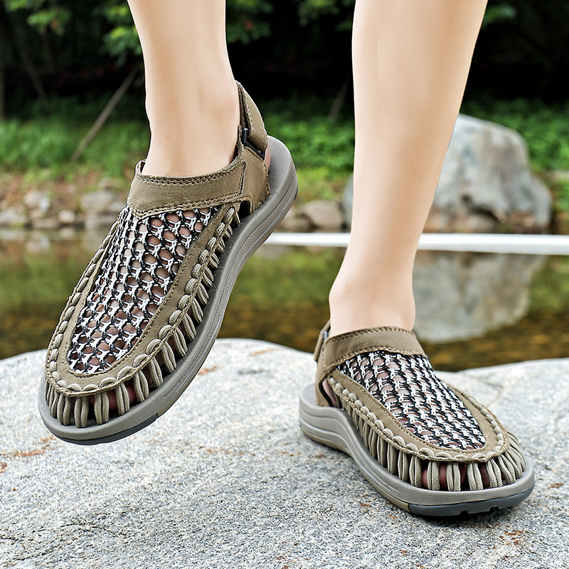 HighQuality Mens Summer Sandals HandWoven Designer Casual Outdoor Waders  Fashion Beach Sandals 1