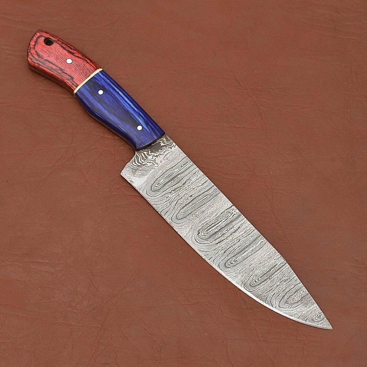 Precision Forged Damascus Steel Knife  Professional Fillet Chef Knife With Leather Cover 1