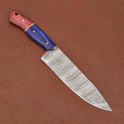 Precision Forged Damascus Steel Knife  Professional Fillet Chef Knife With Leather Cover 1