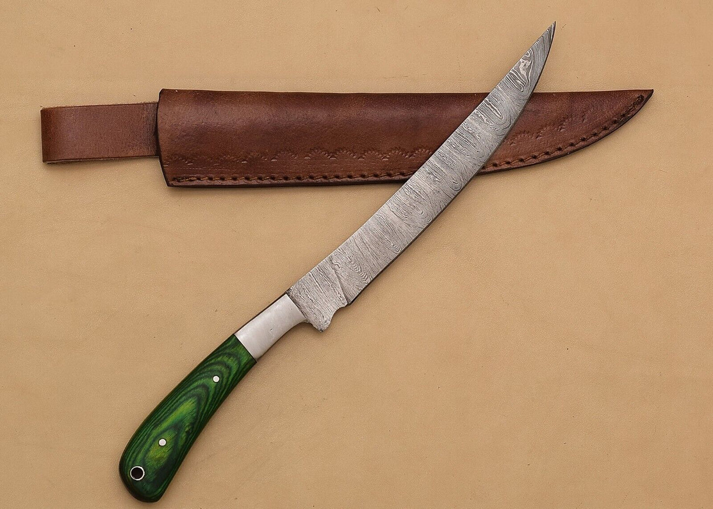 Damascus Steel Perfection  Custom Chef Fillet Knife Built For Performance And Beauty 1