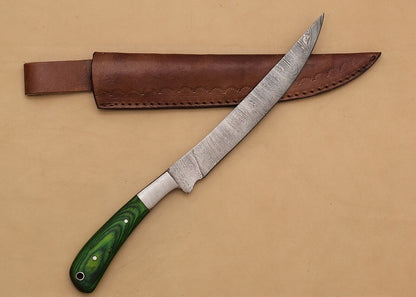 Damascus Steel Perfection  Custom Chef Fillet Knife Built For Performance And Beauty 1