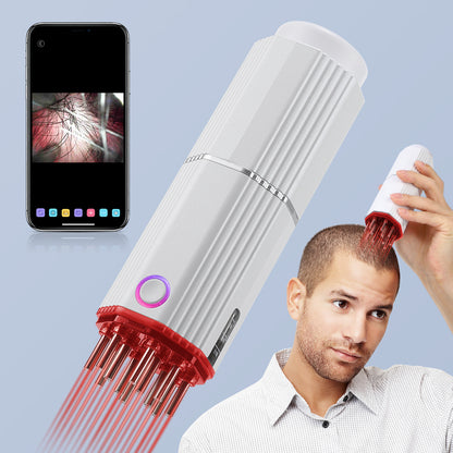 Hair Growth Massager Comb, Electric Visual Scalp Applicator, EMS Red Light Therapy, Head Massage Relax Treatment