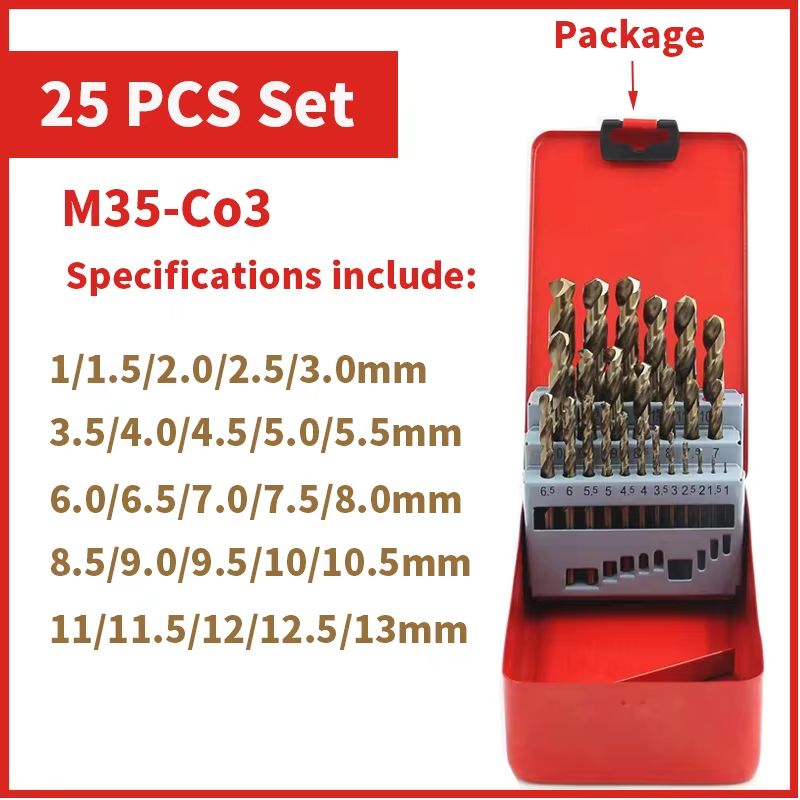 UltimateCut M35 Cobalt High Speed Steel Twist Drill Bit Set  Precision Metal  Stainless Steel Drill 11