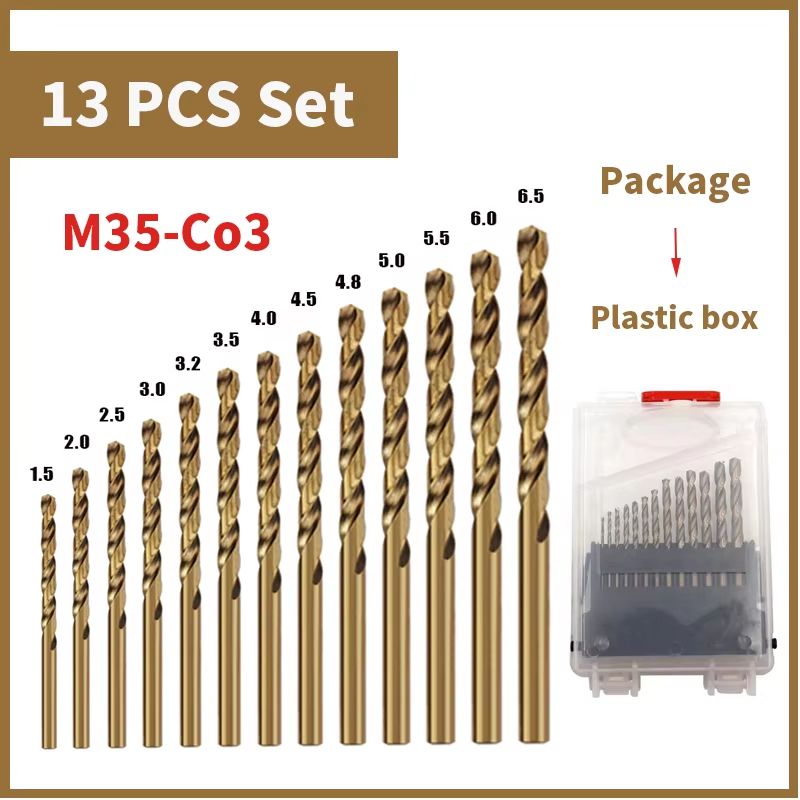 UltimateCut M35 Cobalt High Speed Steel Twist Drill Bit Set  Precision Metal  Stainless Steel Drill 12