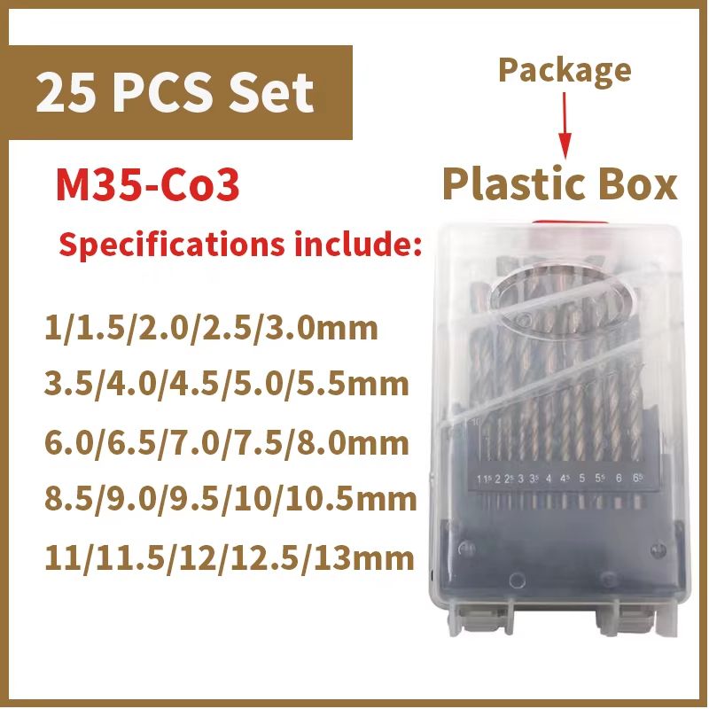UltimateCut M35 Cobalt High Speed Steel Twist Drill Bit Set  Precision Metal  Stainless Steel Drill 14