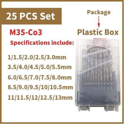 UltimateCut M35 Cobalt High Speed Steel Twist Drill Bit Set  Precision Metal  Stainless Steel Drill 14