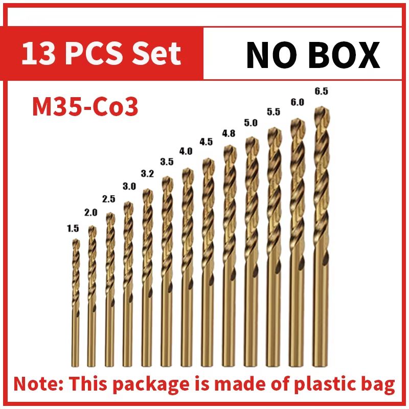UltimateCut M35 Cobalt High Speed Steel Twist Drill Bit Set  Precision Metal  Stainless Steel Drill 6