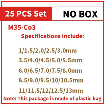 UltimateCut M35 Cobalt High Speed Steel Twist Drill Bit Set  Precision Metal  Stainless Steel Drill 8