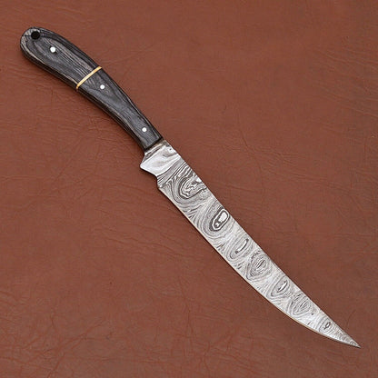 Premium Handmade Damascus Chef Knife  7 Fillet Blade For Kitchen  Outdoor Use 1