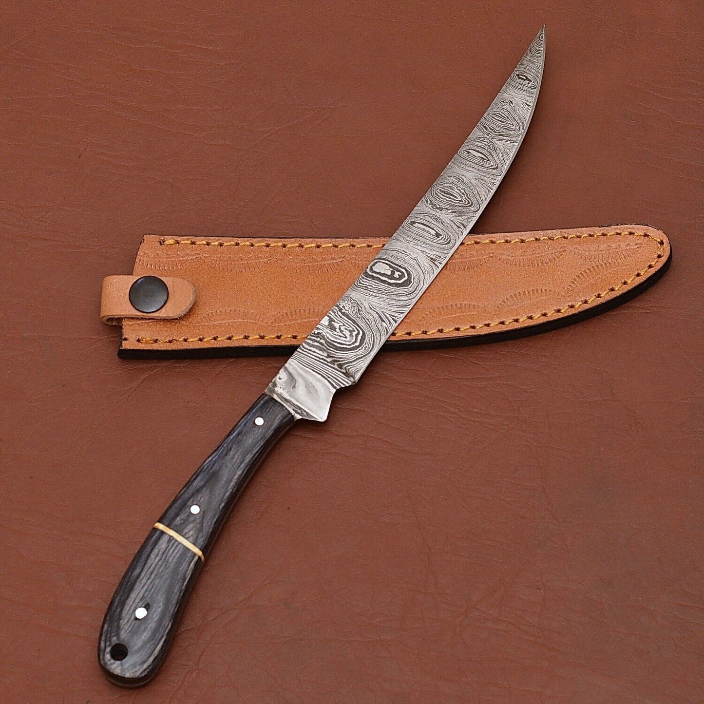 Premium Handmade Damascus Chef Knife  7 Fillet Blade For Kitchen  Outdoor Use 3