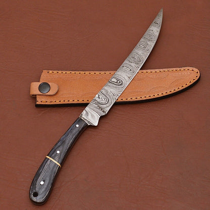 Premium Handmade Damascus Chef Knife  7 Fillet Blade For Kitchen  Outdoor Use 3