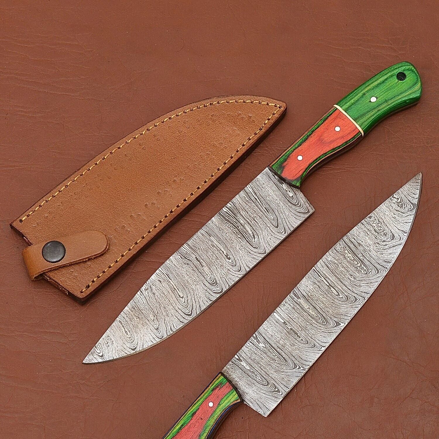 Professional Handmade Damascus Steel Chef Knife – Sharp Fillet Blade with Sheath