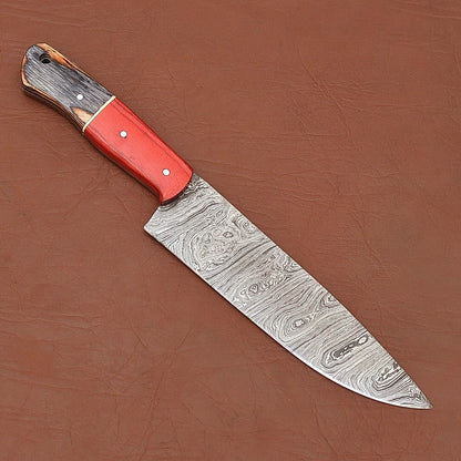 Artisan Damascus Steel Fillet Knife  Handcrafted Chef Knife With Wooden Handle 1
