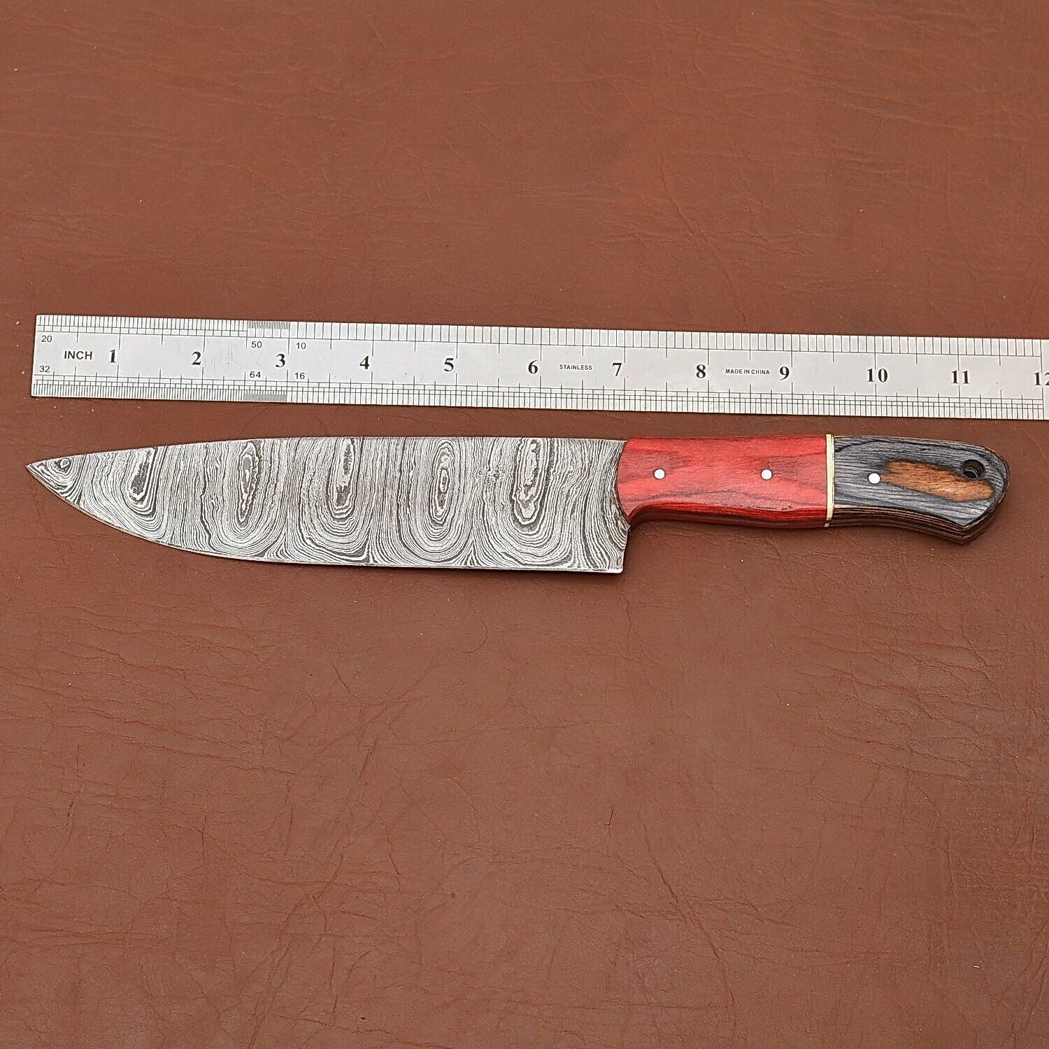 Artisan Damascus Steel Fillet Knife  Handcrafted Chef Knife With Wooden Handle 3