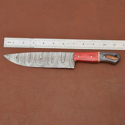 Artisan Damascus Steel Fillet Knife  Handcrafted Chef Knife With Wooden Handle 3