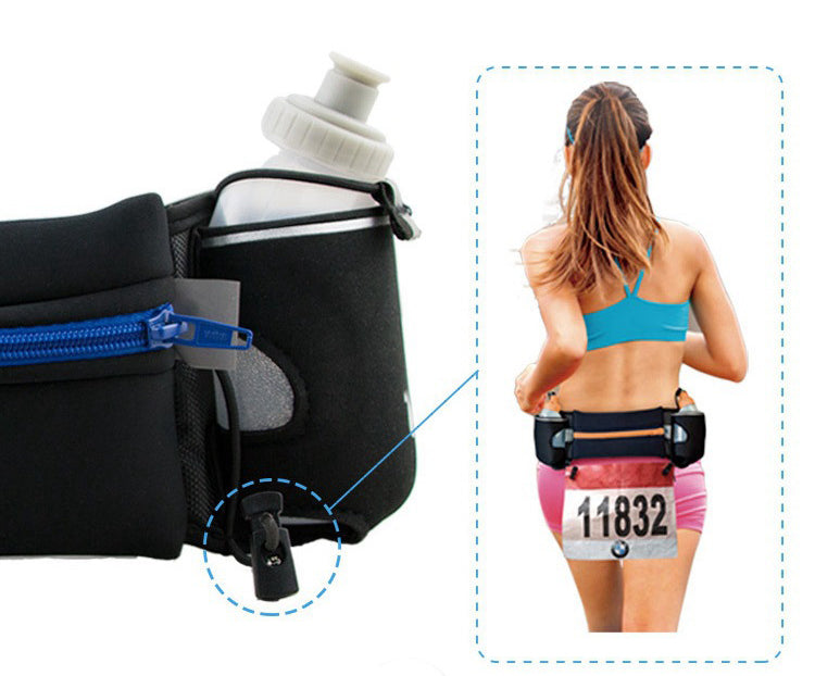 Running Waist Belt For Marathon Trail Dual Pocket Sports Fanny Pack Water Bottle Holder Waist Bag F 4