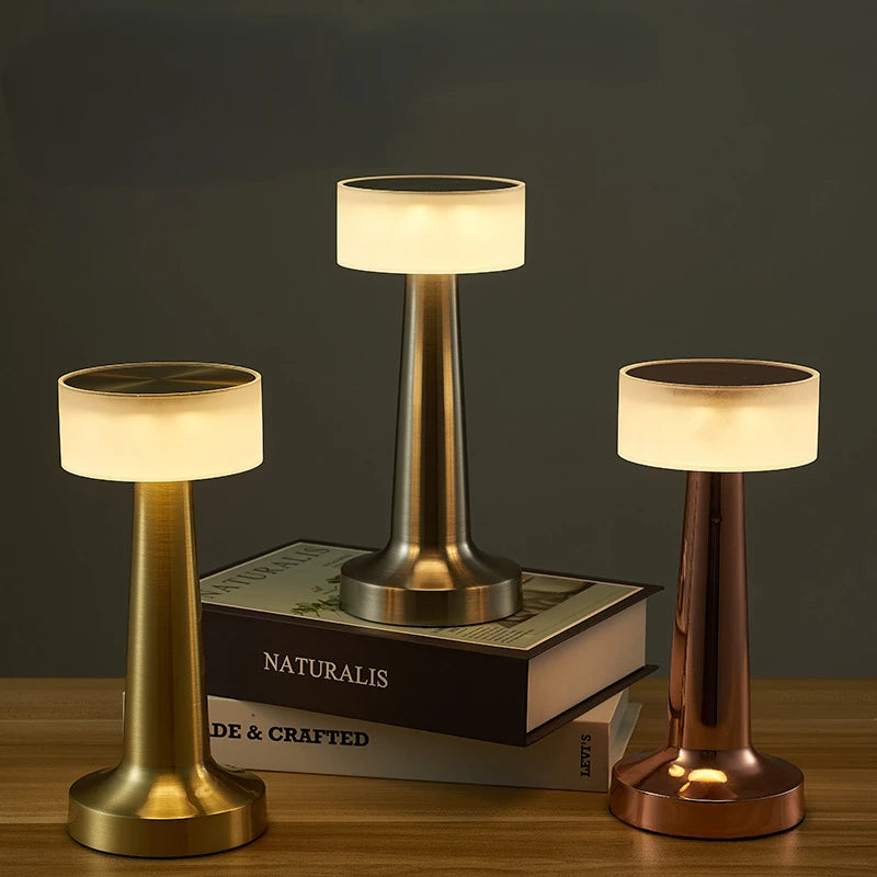 Rechargeable LED Bar Table Lamp, Touch Sensor, Wireless Night Light for Bedroom, Desktop Decor