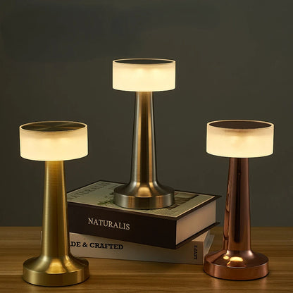 Rechargeable LED Bar Table Lamp, Touch Sensor, Wireless Night Light for Bedroom, Desktop Decor