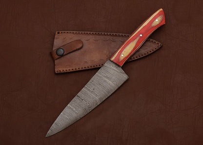 Damascus Steel Chef Knife  Handmade 12 Fillet Blade For Kitchen  Hunting 2