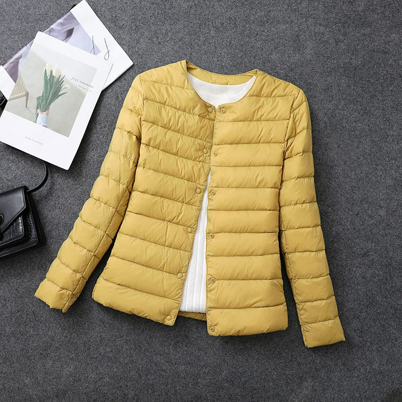 Womens Lightweight Down Jacket Matt Fabric Windbreaker Parka Warm Duck Down Coat 1