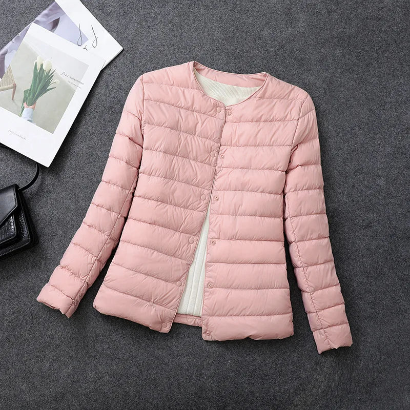 Womens Lightweight Down Jacket Matt Fabric Windbreaker Parka Warm Duck Down Coat 2