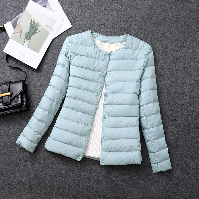 Womens Lightweight Down Jacket Matt Fabric Windbreaker Parka Warm Duck Down Coat 4