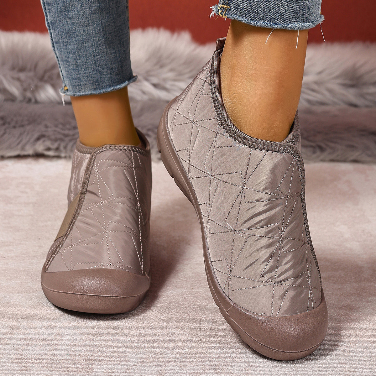 Lightweight Plush Warm Womens Snow Boots Simple Cotton Winter Shoes For Comfort  Style 3