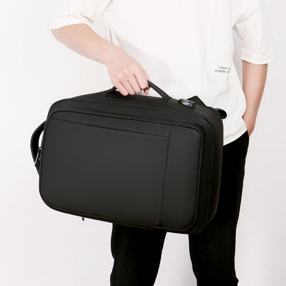Business Casual Men's Expandable Travel Backpack, Waterproof Fabric, USB Charging, Ideal for Work and Daily Commute