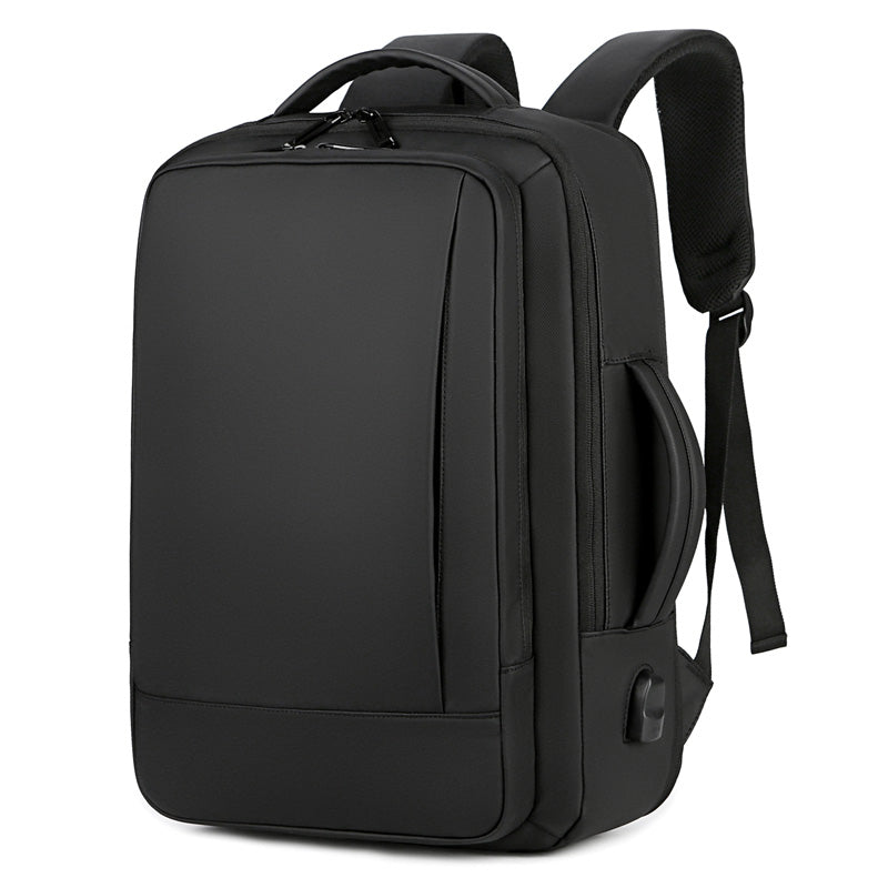 Business Casual Men's Expandable Travel Backpack, Waterproof Fabric, USB Charging, Ideal for Work and Daily Commute