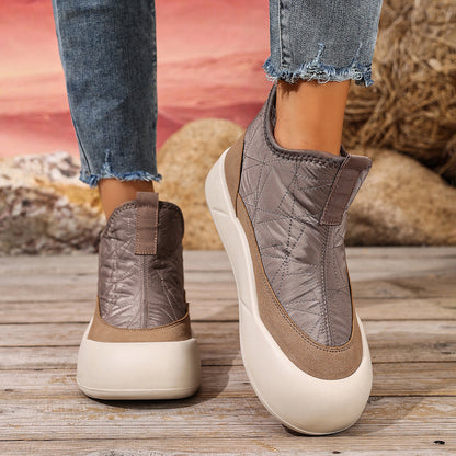 Womens Winter Down Cloth Snow Boots NonSlip Thick Bottom FleeceLined Soft Cotton Shoes For Cold Wea 4