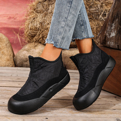 Womens Winter Down Cloth Snow Boots NonSlip Thick Bottom FleeceLined Soft Cotton Shoes For Cold Wea 3