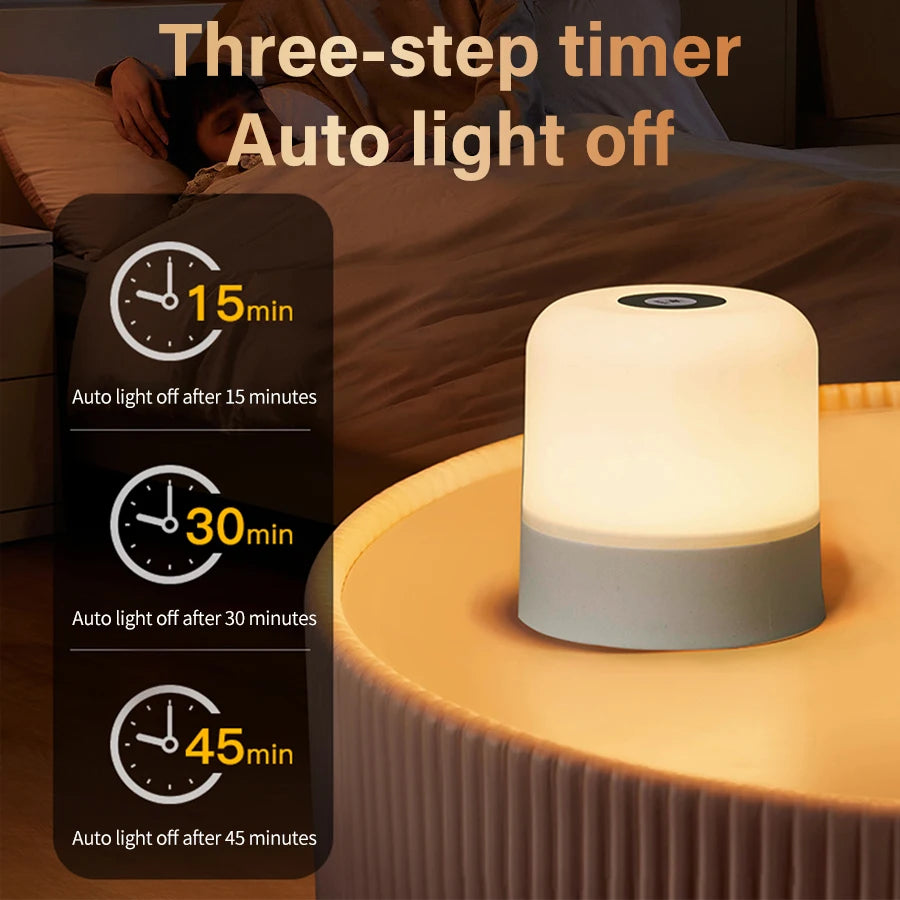 Rechargeable LED Table Lamp, Touch Control, Dimmable Bedside Night Light, with Remote, Modern Room Decor