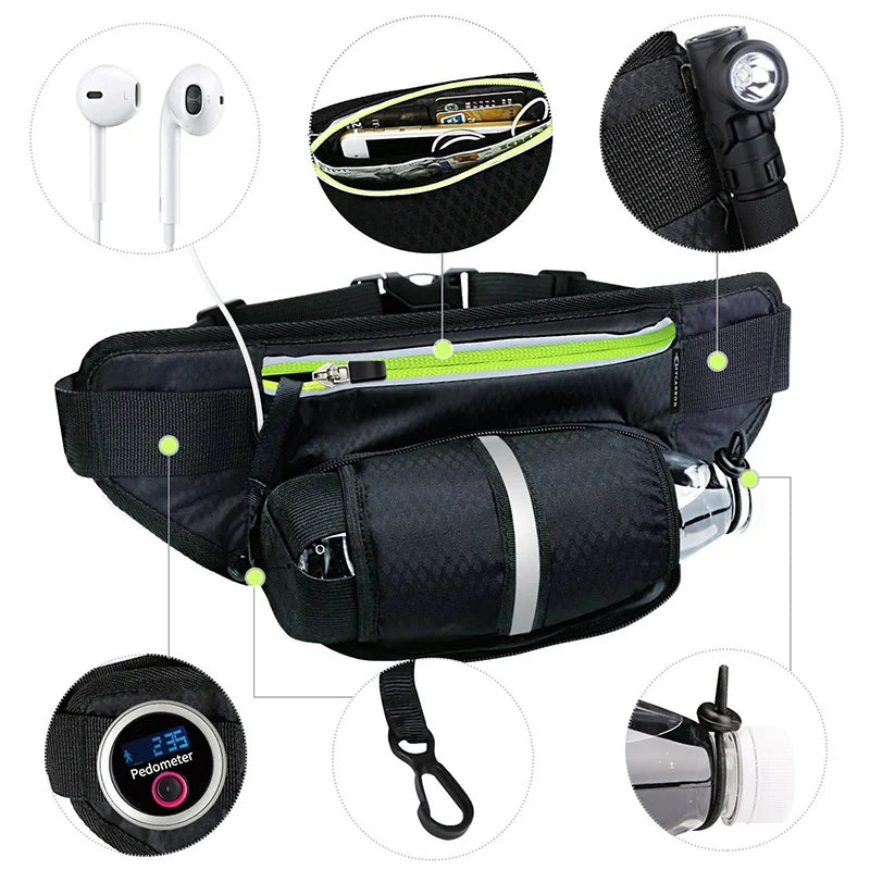 Fanny Pack Water Bottle Jogging Pouch Waist Bag Hydration Sport Trail Running Belt For Men Women Gy 2