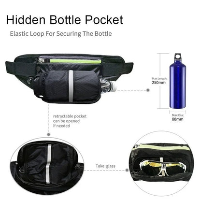 Fanny Pack Water Bottle Jogging Pouch Waist Bag Hydration Sport Trail Running Belt For Men Women Gy 3