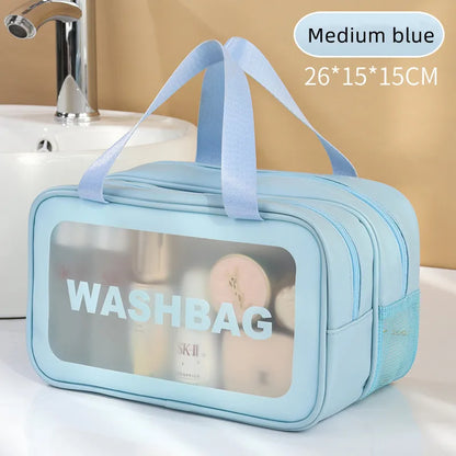 Double Transparent PU, Dry Wet Separation, Travel Makeup Bag Portable, Cosmetic Storage Bag, Washing Bag