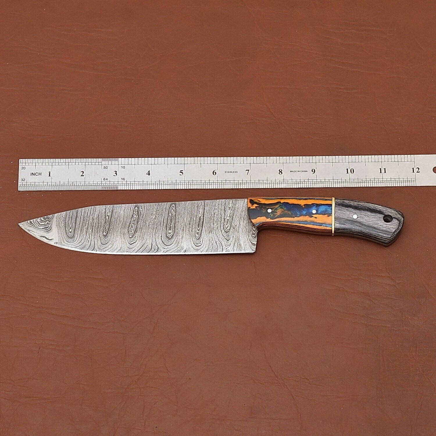 Unique Handmade Damascus Steel Kitchen Knife  Premium Fillet Design 3