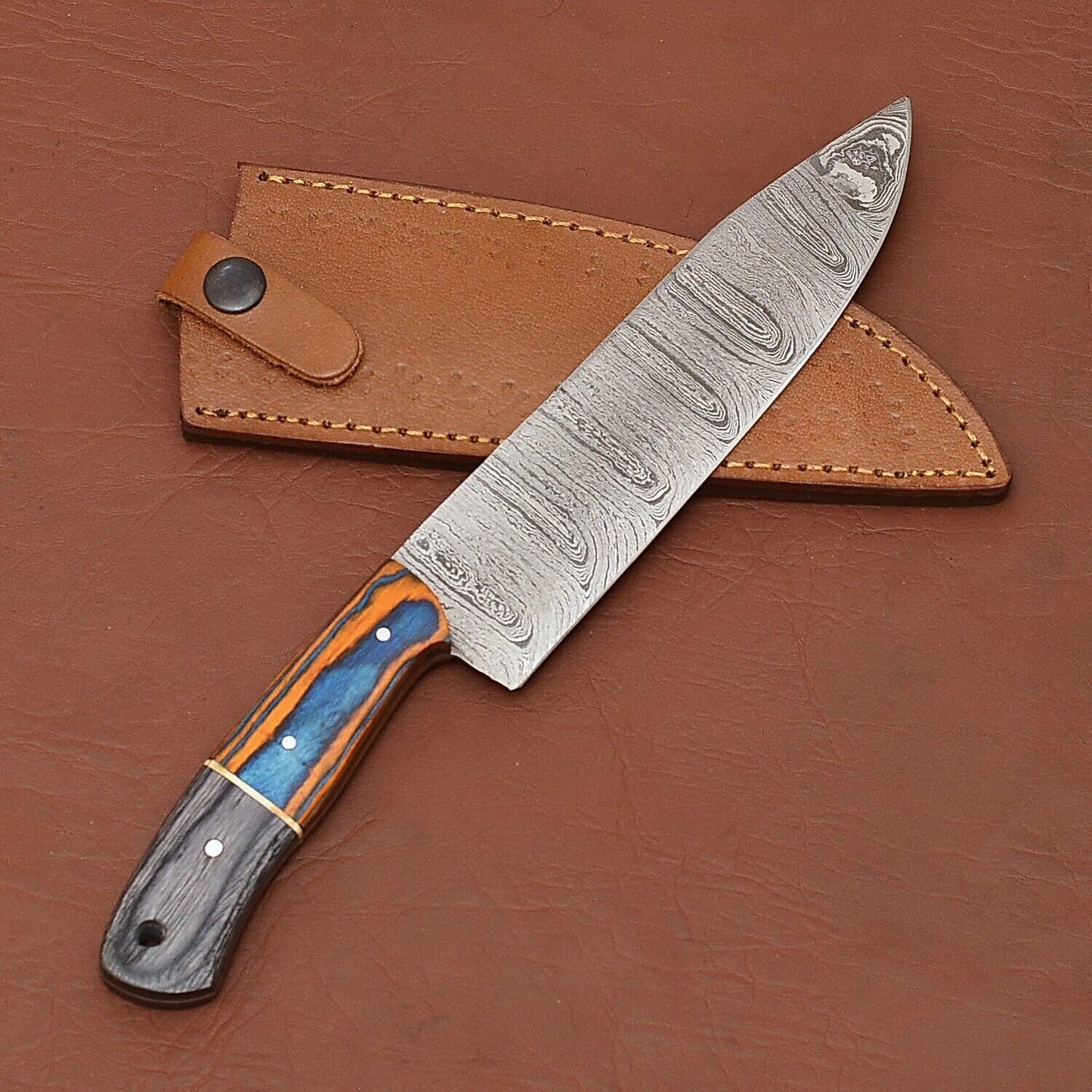 Unique Handmade Damascus Steel Kitchen Knife  Premium Fillet Design 2