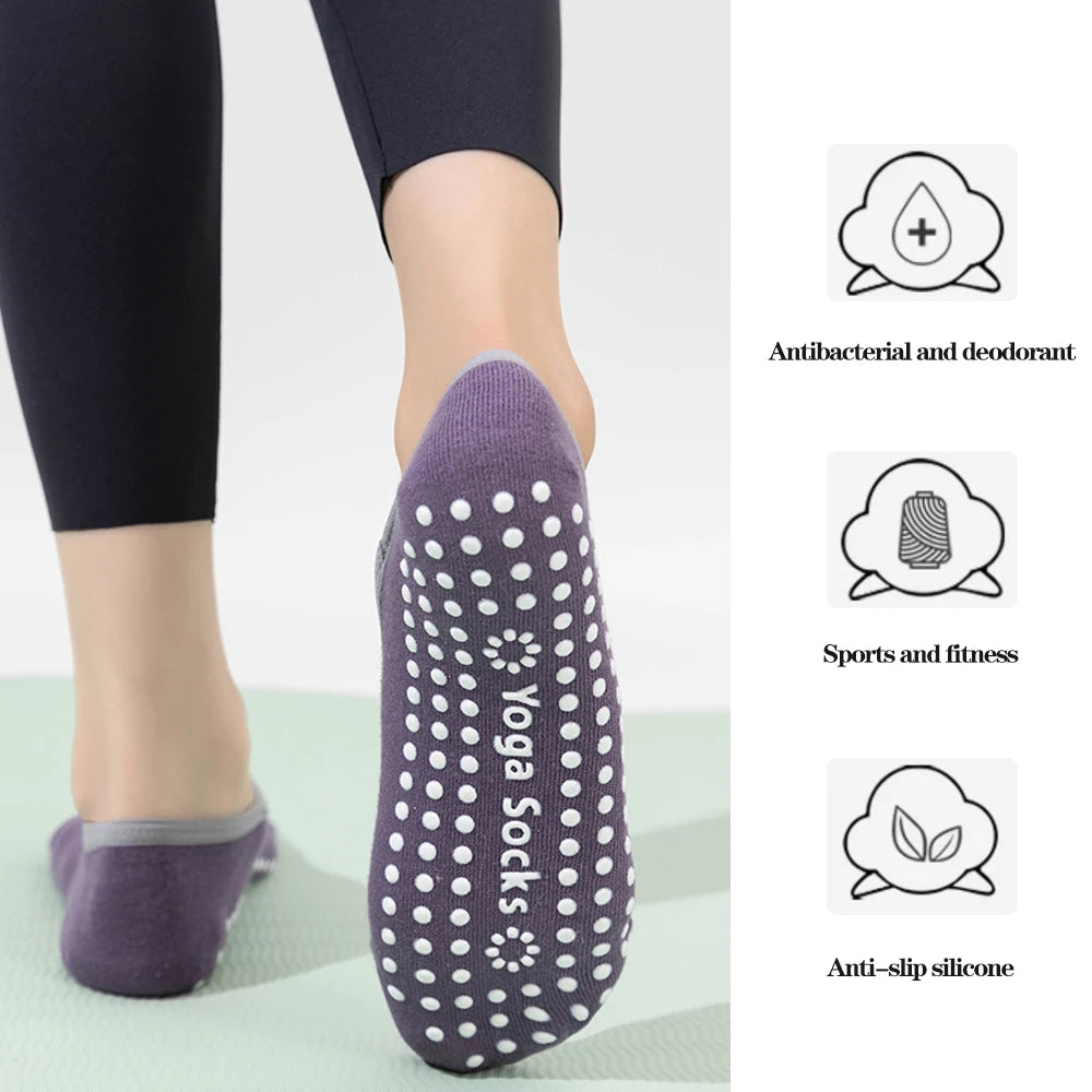 Silicone Antislip Yoga Socks For Women Professional Ballet Pilates  Sport Grip Socks 3