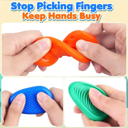 Fidget Sensory Silicone Stones  6Pack Textured Stress Relief Toys For Adults And Kids With Autism O 2