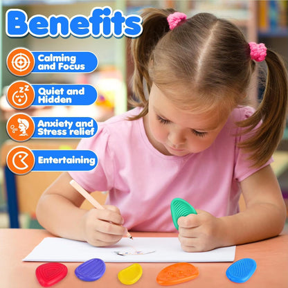 Fidget Sensory Silicone Stones  6Pack Textured Stress Relief Toys For Adults And Kids With Autism O 3
