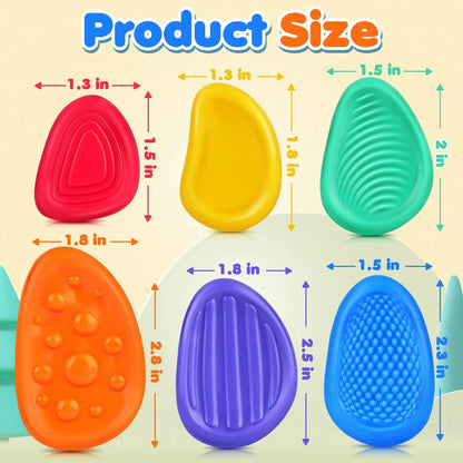 Fidget Sensory Silicone Stones  6Pack Textured Stress Relief Toys For Adults And Kids With Autism O 4