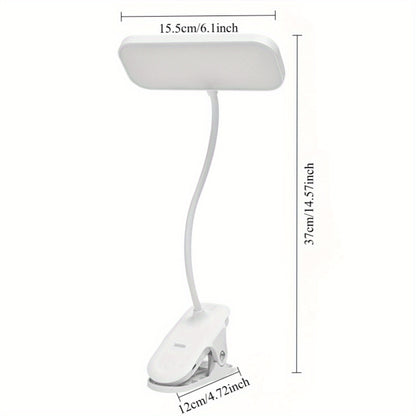 USB Rechargeable Clip On Lamp, Portable LED Desk Light, Touch Control with 3 Dimmable Modes, Eye Protection Reading