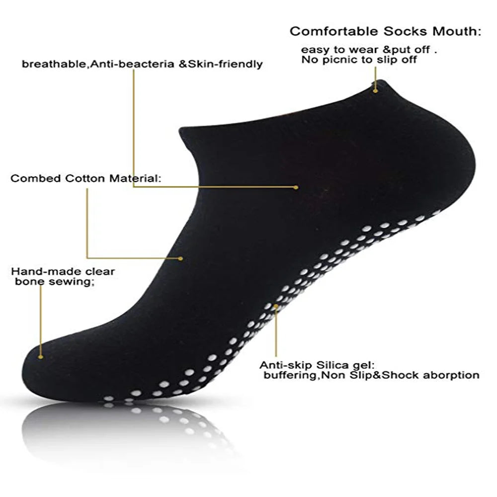 Breathable Cotton Women AntiSlip Yoga Socks Elastic Sports Trampoline Socks For Boys Girls  Women 4